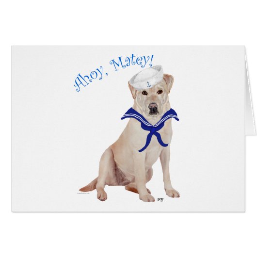 Yellow Labrador Sailor Cards (Front Horizontal)