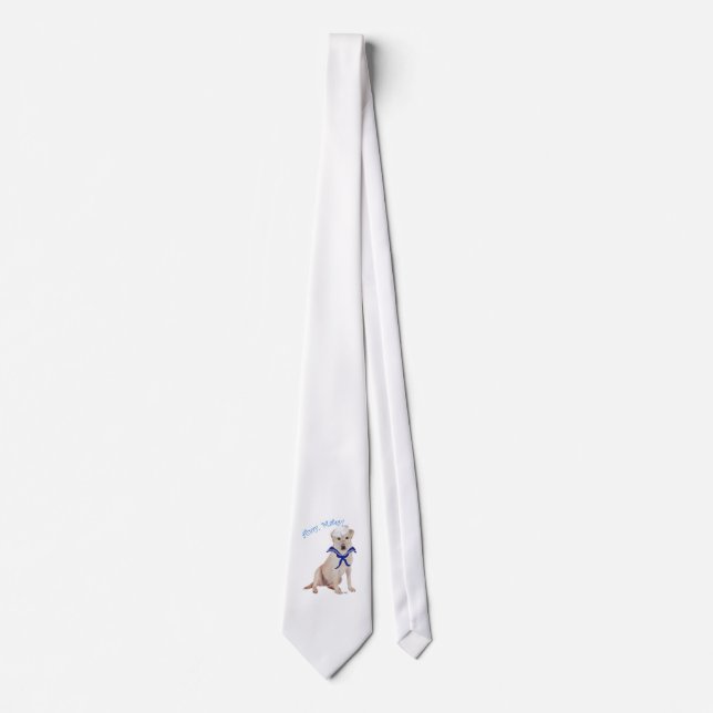 Yellow Labrador Sailor Neck Tie (Front)