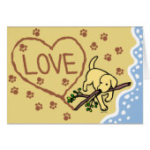 Yellow Labrador Sand Letters Cartoon (Front Horizontal)