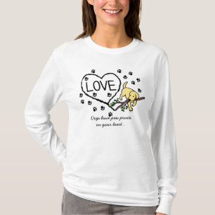 Yellow Labrador Sand Letters Cartoon T-Shirt