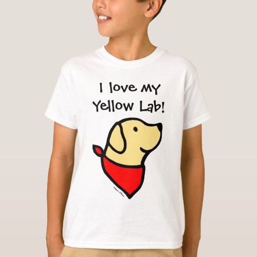 Yellow Labrador  Scarf Cartoon T_Shirt