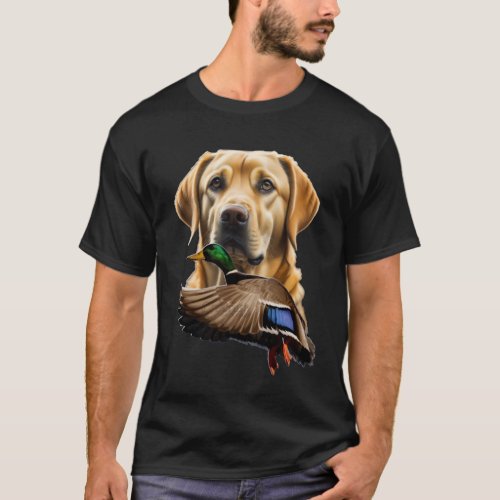 Yellow Labrador Shirt for Men Flying Duck Shirt