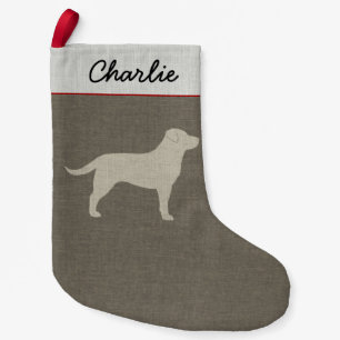 Yellow Labrador Silhouette Custom Dog Holiday Small Christmas Stocking