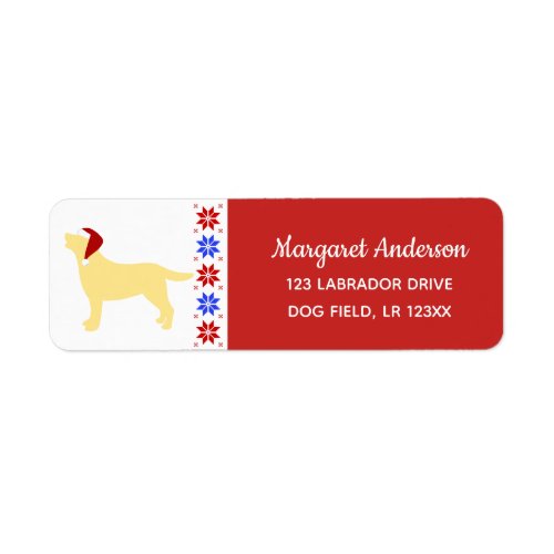 Yellow Labrador Silhouette Santa Christmas Red Label