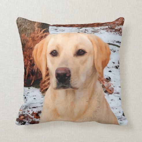 yellow lab throw pillows