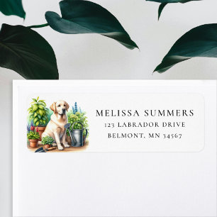 Yellow Labrador Spring Garden Return Address Label