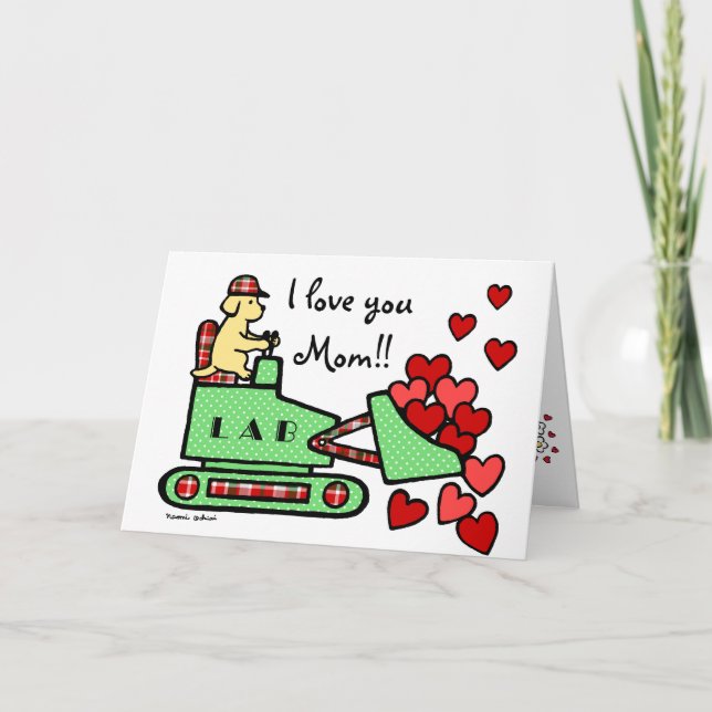 Yellow Labrador Stole Your Heart Mother's Day Card (Front)