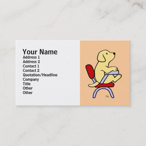 Yellow Labrador Student 1 Cartoon Business Cards