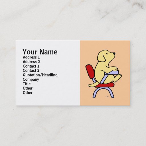 Customizable Yellow Labrador Student 1 Cartoon Business Cards