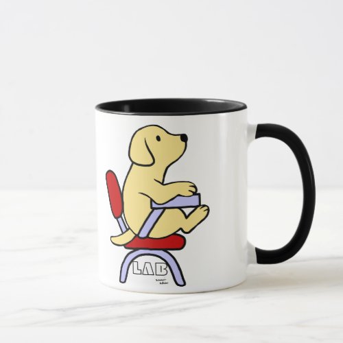 Yellow Labrador Student 1 Cartoon Mug