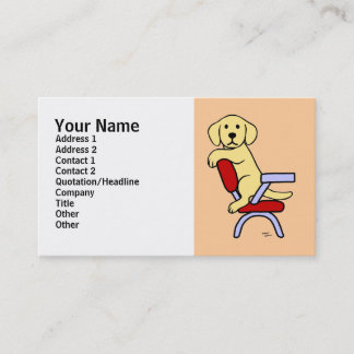 Yellow Labrador Student 3 Cartoon Business Card