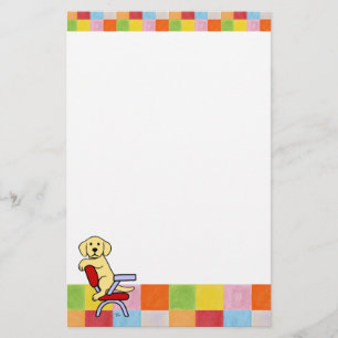 Yellow Labrador Student 3 Mosaic Stationery