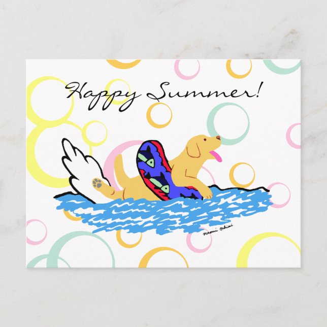Yellow Labrador Swimming Postcard (Front)