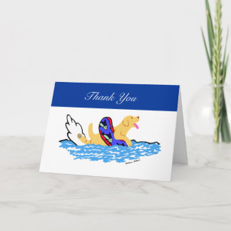 Yellow Labrador Swimming Thank You Card