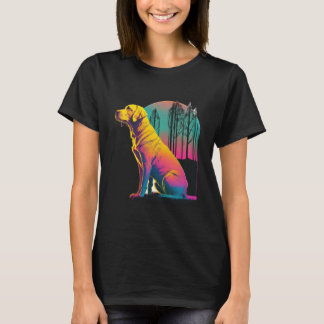 Yellow Labrador Synthwave 80s Eighties Aesthetic T-Shirt