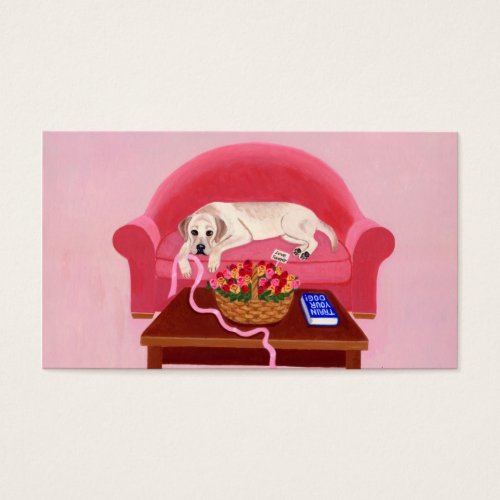 Yellow Labrador Thank You Card Business Card Template