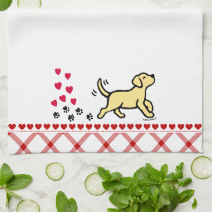 Yellow Labrador Trotting Kitchen Towel