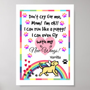 Yellow Labrador Trotting Memorial Print