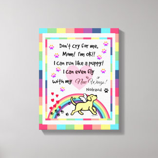 Yellow Labrador Trotting Rainbow Bridge art Canvas Print