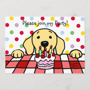 Yellow Labrador watching you Birthday Invitation