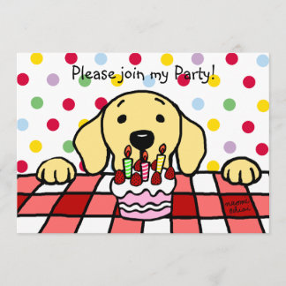 Yellow Labrador watching you Birthday Invitation