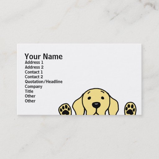 Customizable Yellow Labrador watching you Business Card Template