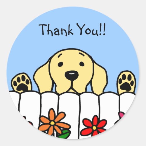 Yellow Labrador watching you Classic Round Sticker