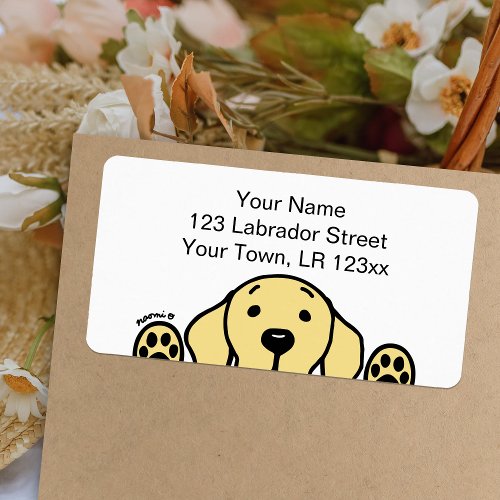 Yellow Labrador watching you Label
