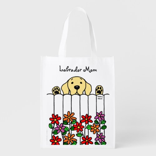Yellow Labrador watching you Reusable Grocery Bag