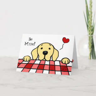 Yellow Labrador watching you Valentine Holiday Card