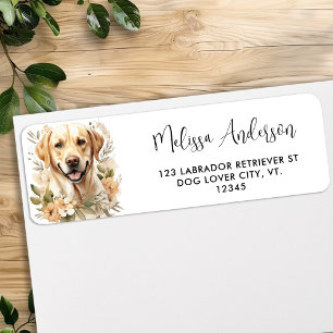 Yellow Labrador Watercolor Dog Return Address Label