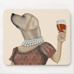 Yellow Labrador Wine Snob Mouse Pad