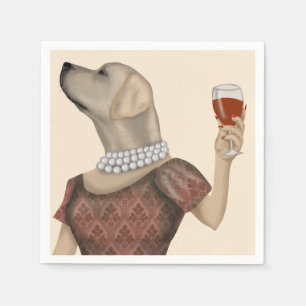 Yellow Labrador Wine Snob Napkins
