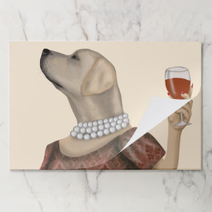 Yellow Labrador Wine Snob Paper Pad