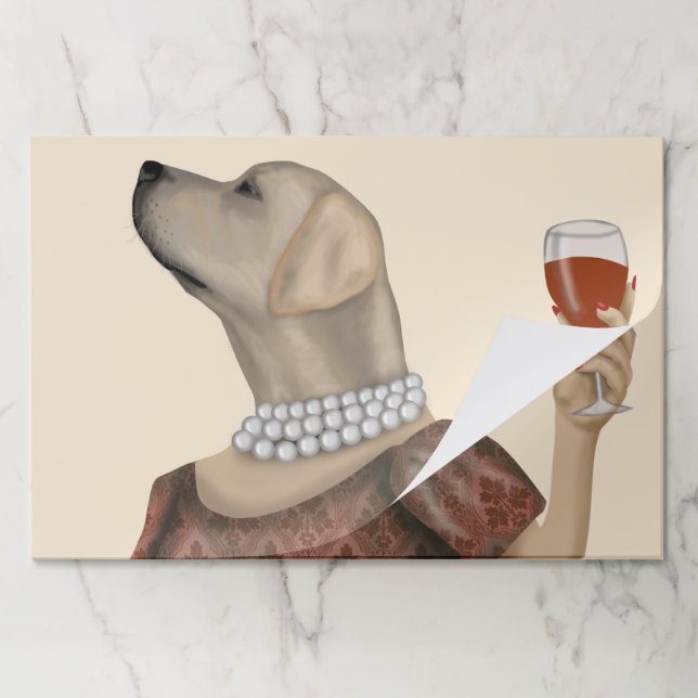 Yellow Labrador Wine Snob Paper Pad (Folded)