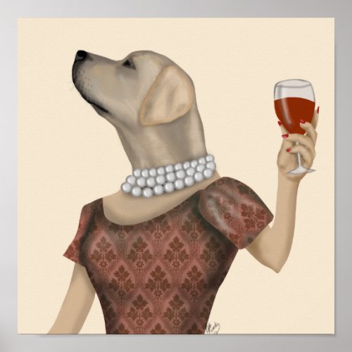 Yellow Labrador Wine Snob Poster