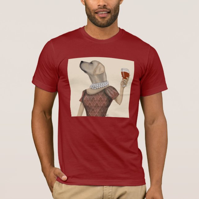 Yellow Labrador Wine Snob T-Shirt (Front)
