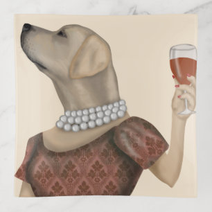 Yellow Labrador Wine Snob Trinket Tray