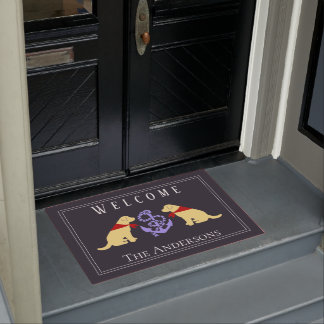 Yellow Labradors and Anchor Nautical Large Doormat