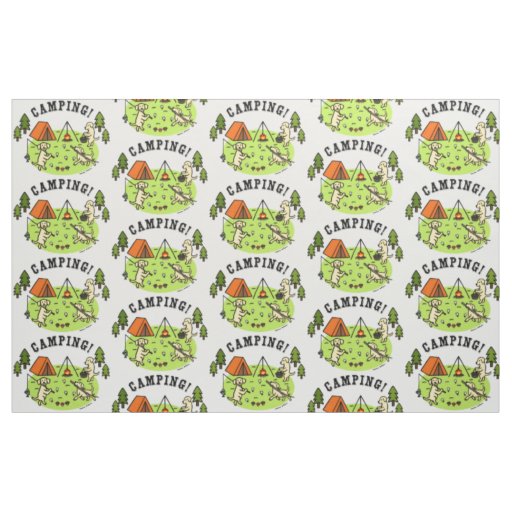 Yellow Labradors Camping Fabric
