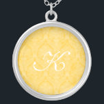 Yellow Lace Sterling Silver Necklace<br><div class="desc">Beautiful  Lace Sterling Silver Necklace - background color can be changed..  Great as a wedding favor,  wedding gift,  birthday gift or holiday gift.</div>