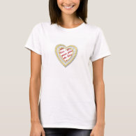 Yellow Laced Heart Photo Frame T-Shirt