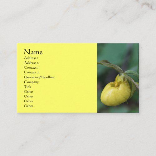 Yellow Lady Slipper Orchid Flower Business Card