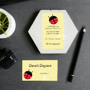 Yellow Ladybug Daycare Business Card