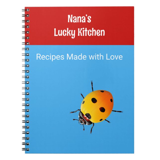 Yellow Ladybug Nana’s Kitchen Family Recipes Notebook