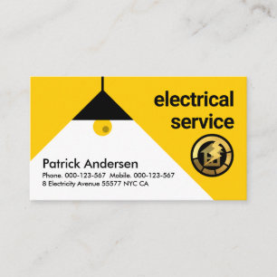Yellow Lampshade Bulb Lighting Business Card