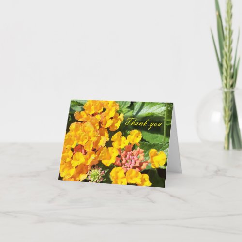 Yellow Lantana Flowers Thank You Card