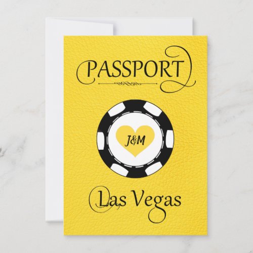 Yellow Las Vegas Passport Save the Date Card