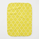 Yellow Latticework, Quatrefoil, Moroccan Trellis Baby Burp Cloth