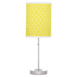 Yellow Latticework, Quatrefoil, Moroccan Trellis Table Lamp
